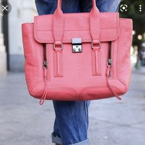 PHILLIP LIM 3.1 Textured Calfskin Large Pashli Satchel Coral